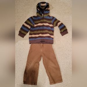 Gymboree corduroy pants & Fleece jacket for 2T boy